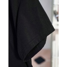 [Season Versatile] Women's Yin Yang Tree of Life Graphic T-Shirt - Short Sleeve Crew Neck, Dark Gray with Colorful Night Sky Design, Casual Summer & Spring Top, Casual Wear Top|Tree Of Life Design|Smooth Texture Shirt