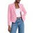Double Breasted Cropped Blazer, Stylish Lapel Neck Open Front Long Sleeve Business Suit For Spring & Fall, Women's Clothing