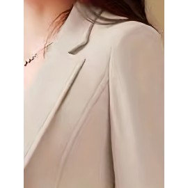 Women's Elegant Slim-Fit Long Sleeve Single-Breasted Blazer Jacket - Solid Color X-Silhouette Tailored Office & Casual Coat, Machine Washable for Spring Summer Fall, Professional Attire, Sleek Silhouette, Polished Finish, Stylish Coat, Business Attire