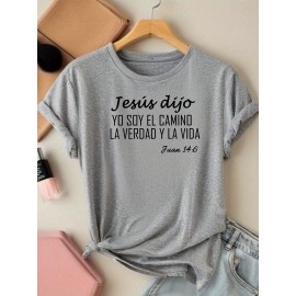Women's Lightweight Short Sleeve T-Shirt - Vibrant Orange Spanish Bible Verse 