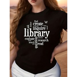 [Library Graphic Print Tee] Plus Size Women's 
